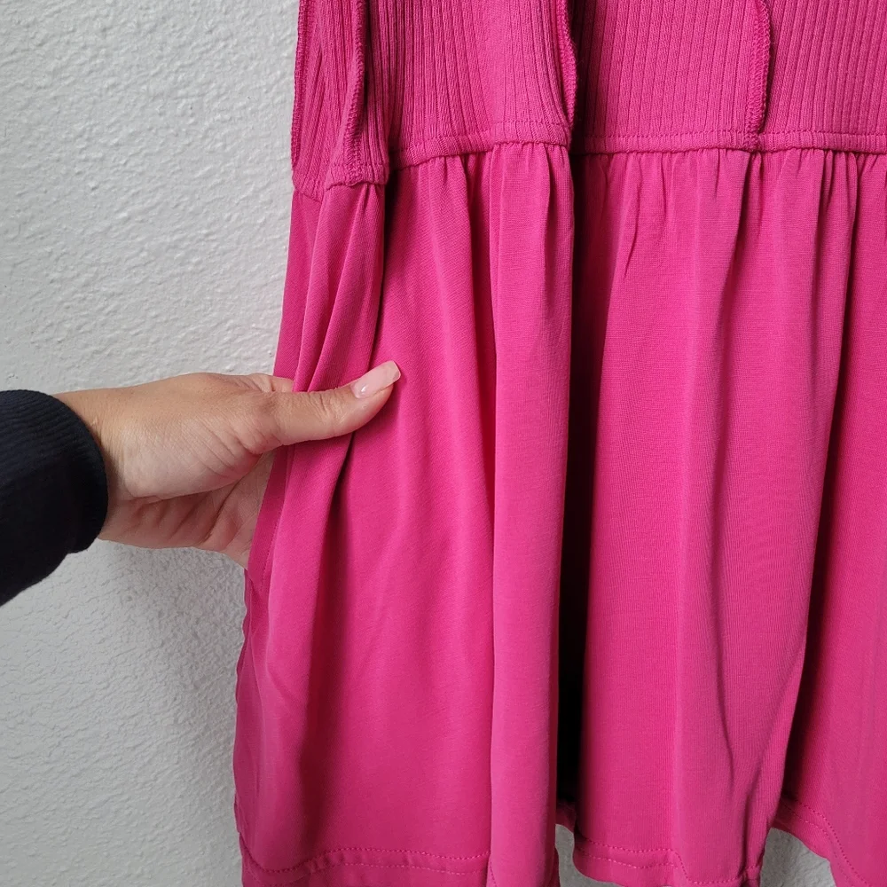 Daily Practice NWT Buzzer Beater Sleeveless Mini Dress Size Medium Magenta Pink - Picture 7 of 11